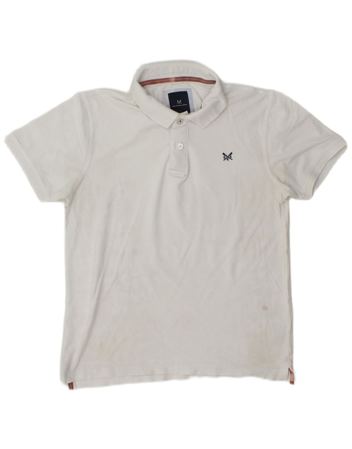 Crew Clothing Tricou polo pentru bărbați, bumbac alb mediu
