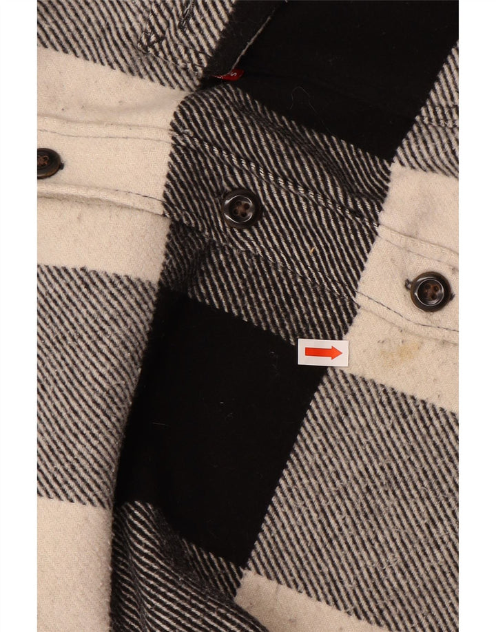 LEVI'S Mens Flannel Shirt Small Black Check Polyester