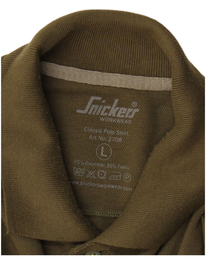 SNICKERS Mens Classic Polo Shirt Large Khaki Polyester