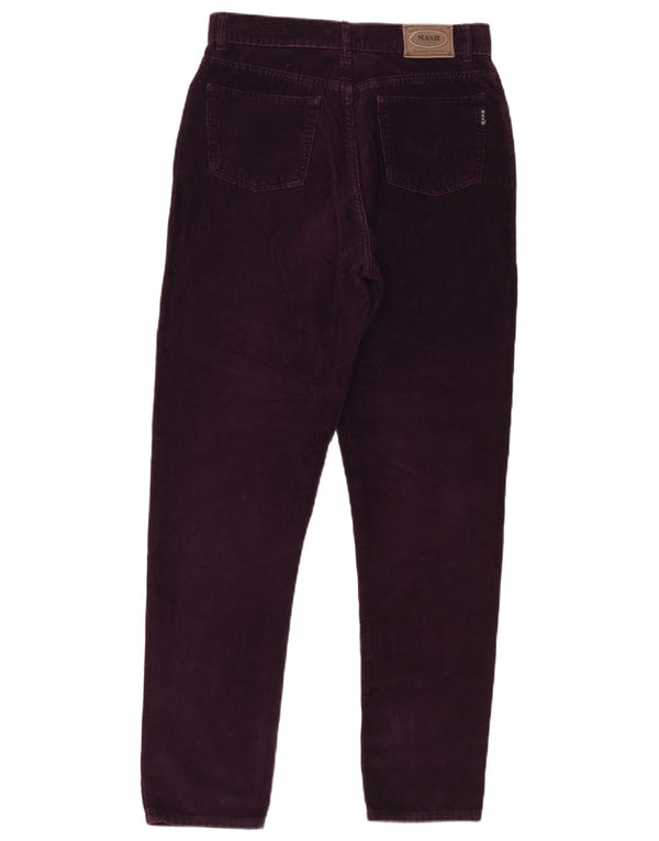 Mash Pantaloni conici din velur cu talie înaltă pentru femei IT 46 Large W28 L29 Violet
