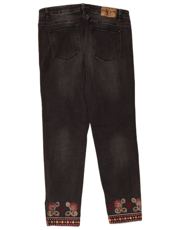 Blugi drepti pentru femei Desigual W32 L28 Gri Floral
