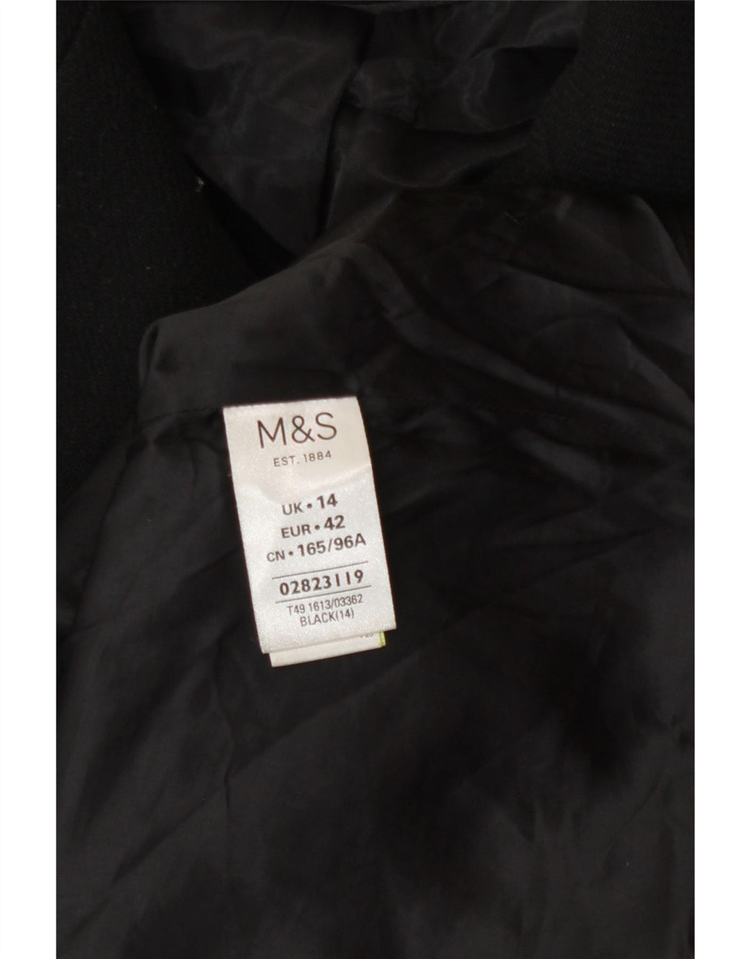 Palton pentru femei Marks & Spencer UK 14, mare, negru, poliester