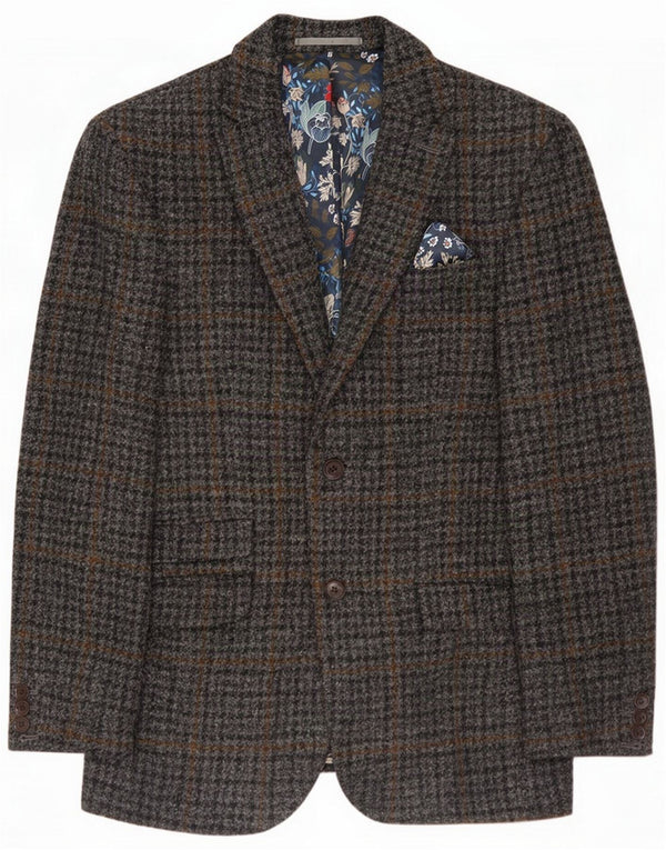 Harris Tweed Jachetă pentru bărbați Signature 2 Button Blazer UK 36 Small Grey
