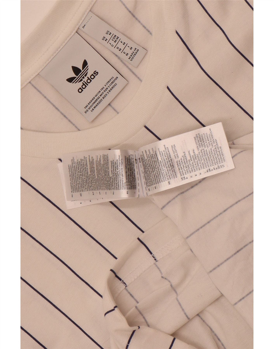 Tricou cu grafic pentru bărbați Adidas Top, mediu alb, bumbac cu dungi