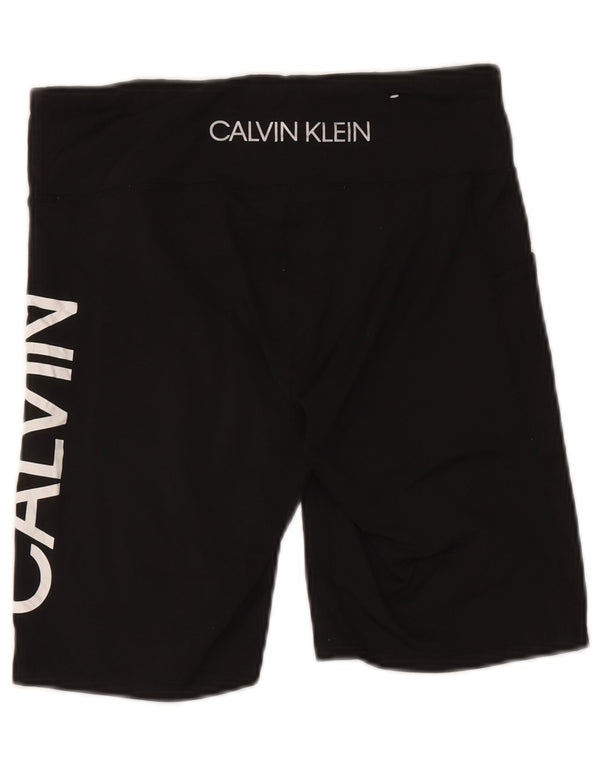 Pantaloni scurți sport grafic Calvin Klein pentru femei UK 14, nailon, negru, mare