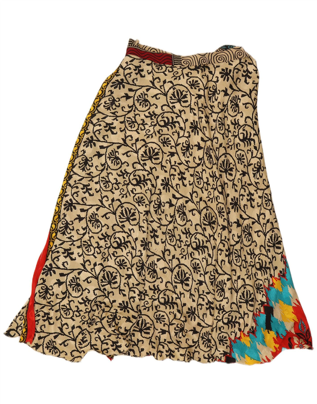 Fusta W34 Vintage pentru femei, mare, multicoloră, mozaic
