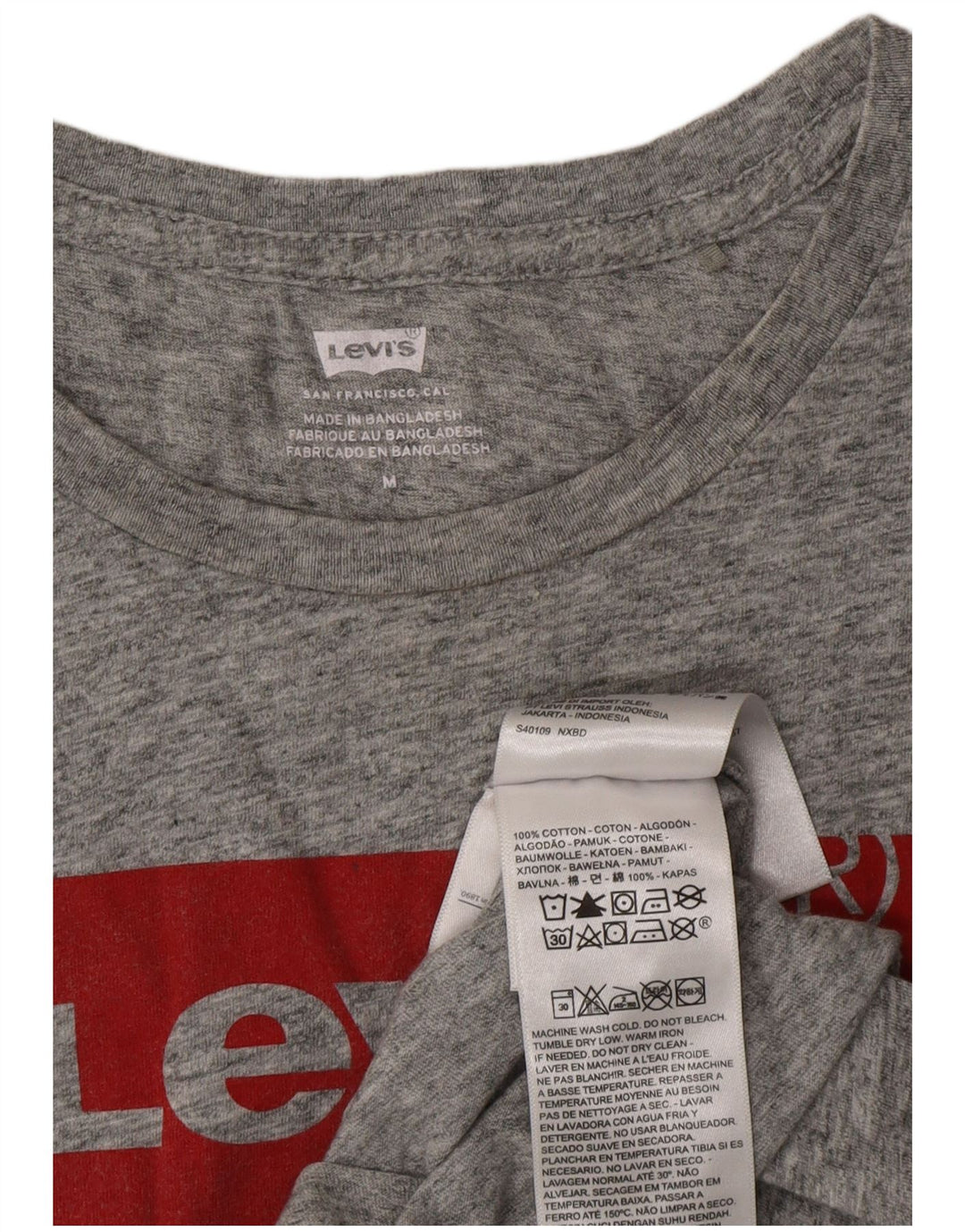 Tricou cu grafic pentru femei LEVI'S Top UK 12, bumbac cu pete gri mediu