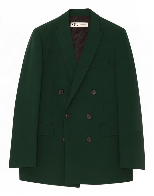 Jachetă blazer supradimensionată pentru femei Zara UK 6 XS, verde, viscoză