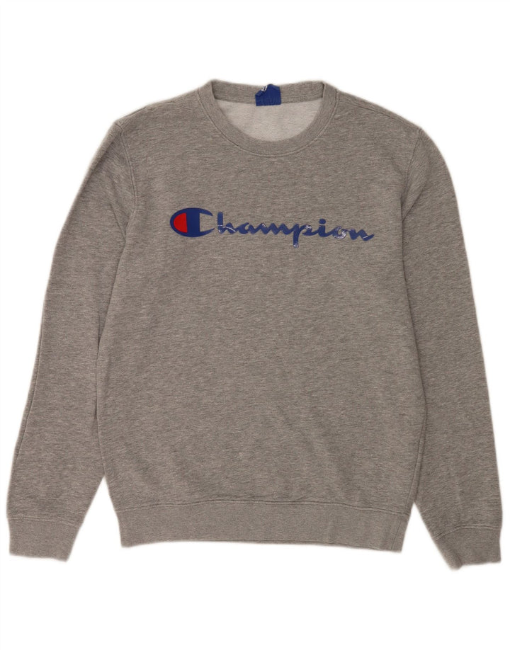 Pulover cu grafic pentru bărbați Champion Pulover mic, gri, bumbac cu pete