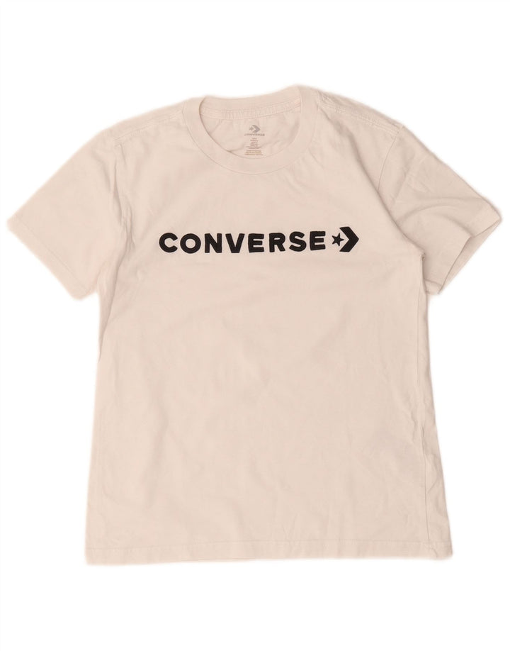 Tricou grafic Converse pentru femei Top UK 10 Small White Bumbac