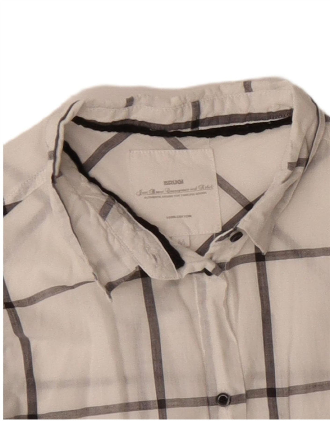 Cămașă Brugi Femei UK 14 Medium White Check Bumbac