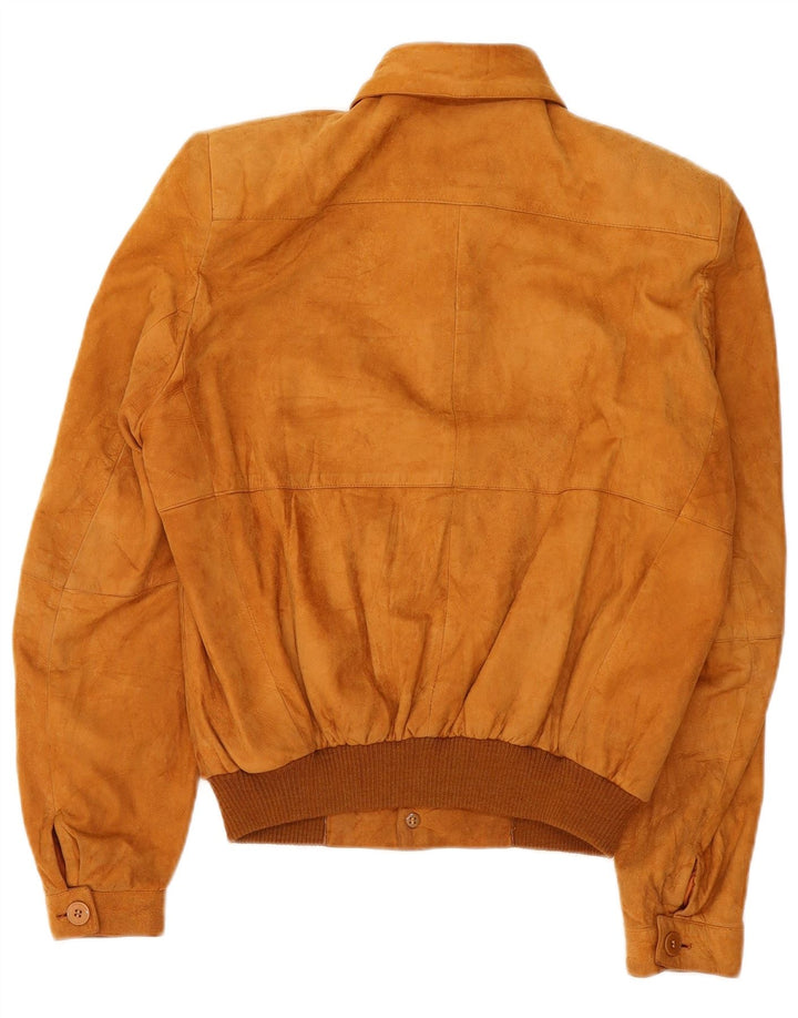Bomber Vintage pentru bărbați din piele intoarsa IT 46 Mic Bej Piele
