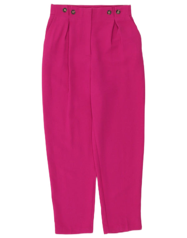 Topshop Pantaloni tăiați cu talie înaltă pentru femei UK 8 Small W26 L25 roz