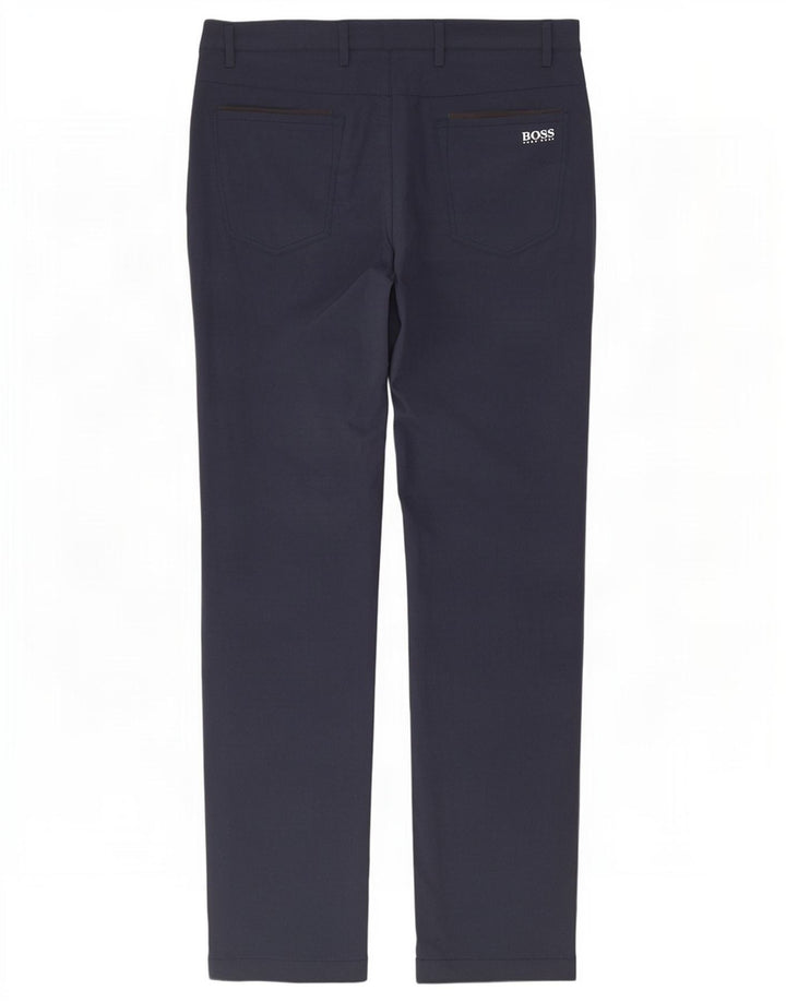 Pantaloni chino slim pentru bărbați Hugo Boss L30 L31 poliester bleumarin