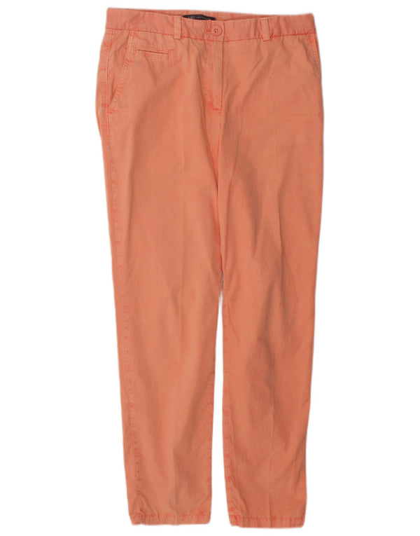 Pantaloni chino subțiri pentru femei Marks & Spencer UK 8 mici L28 L27 bumbac portocaliu