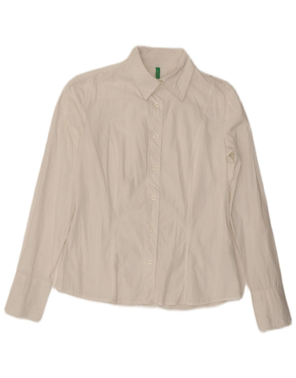 Cămașă Benetton pentru femei UK 14 Medium White Bumbac