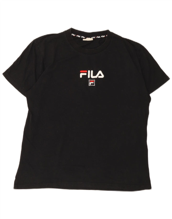 Tricou grafic Fila pentru bărbați Top mare bumbac negru