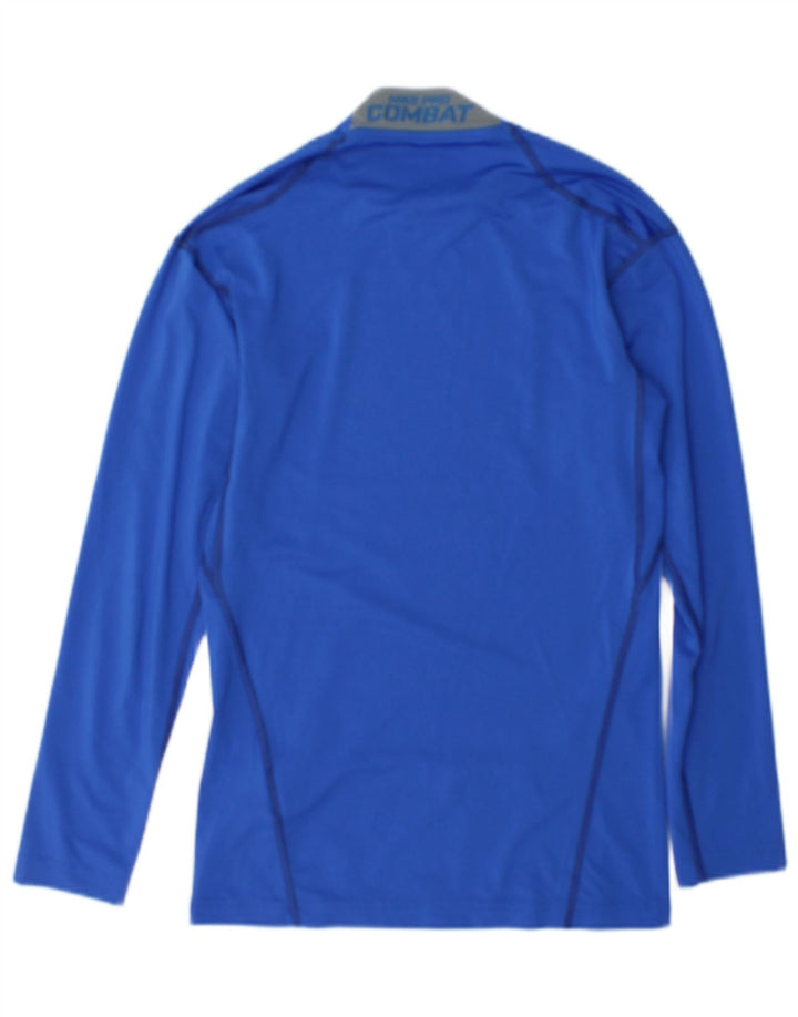 Nike Dri Fit Top cu mânecă lungă pentru bărbați, poliester albastru mic