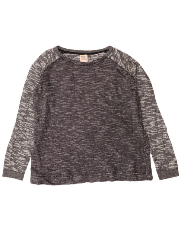 Top pentru femei Champion cu mânecă lungă UK 18 XL, bumbac cu pete gri