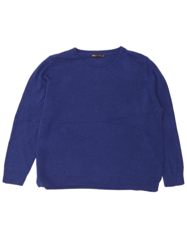 Pulover pentru femei Marks & Spencer cu gât de barcă UK 20 2XL Albastru Acrilic
