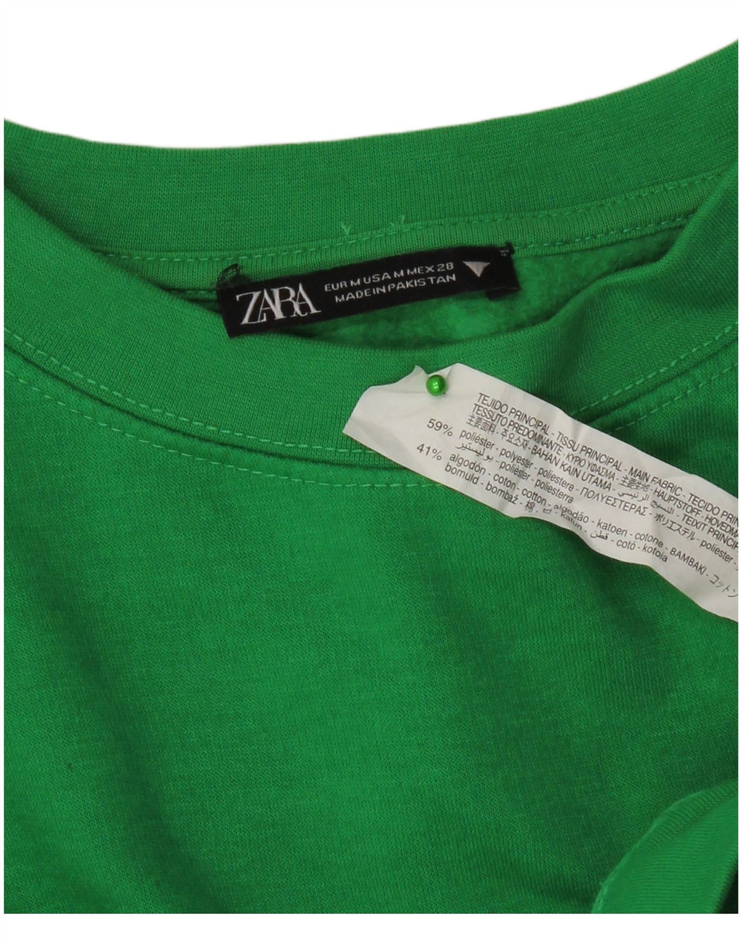 Pulover pentru damă Zara UK 14 Poliester verde mediu