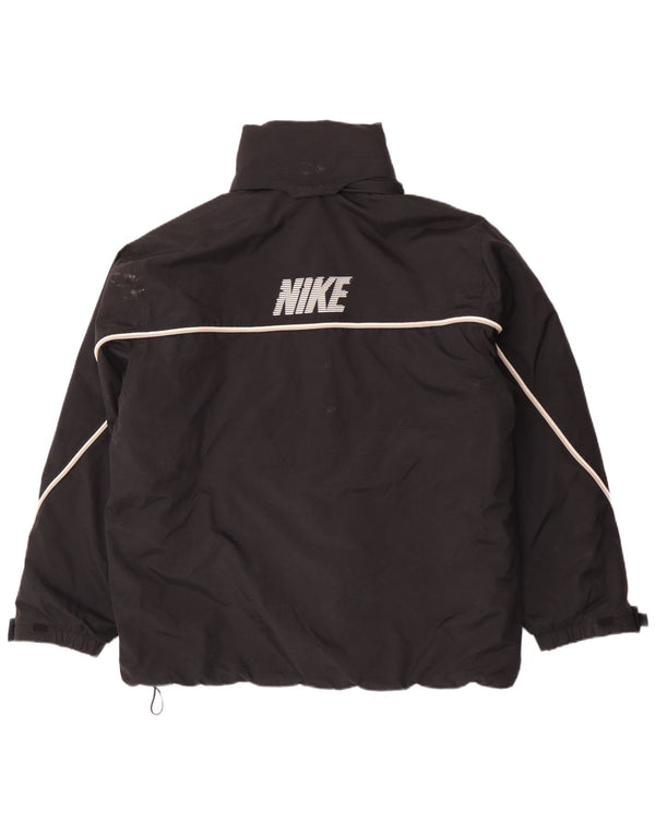 Jachetă de vânt cu glugă cu glugă Nike pentru bărbați Marea Britanie 42/44 Poliester negru mare