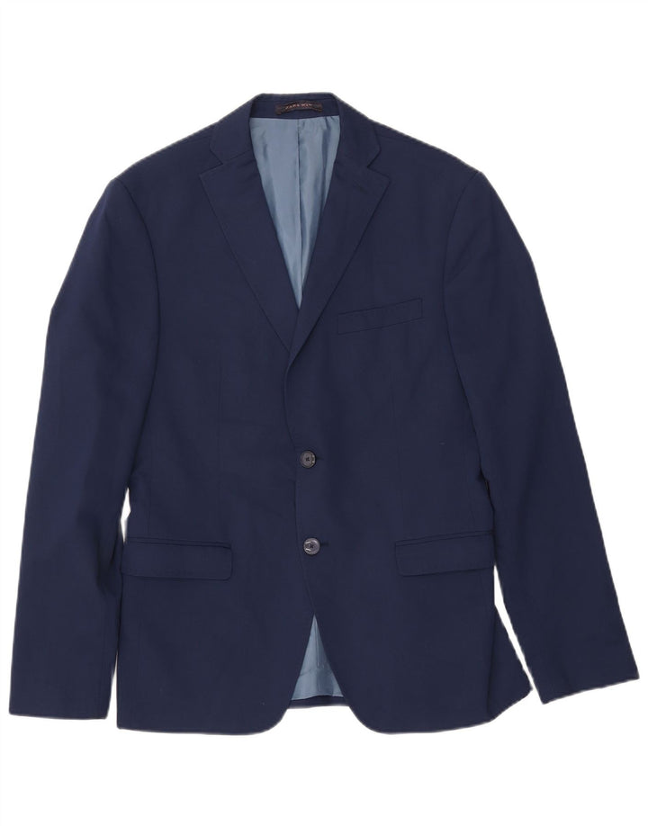 Blazer pentru bărbați ZARA cu 2 nasturi EU 50 Viscoză medie albastru bleumarin