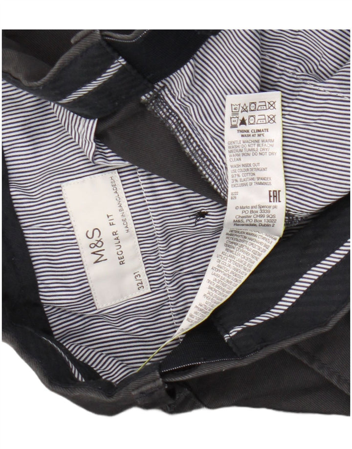 Marks & Spencer Pantaloni chino pentru bărbați, drepti, cu ajustare normală, L32 L31, gri