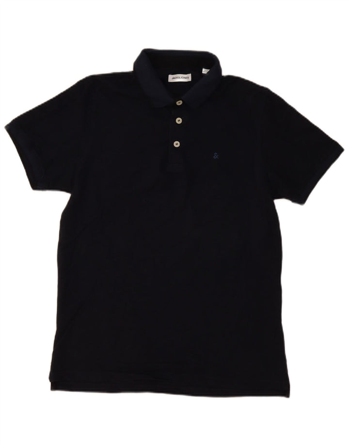 Tricou polo Jack & Jones pentru bărbați, bumbac, albastru bleumarin mediu