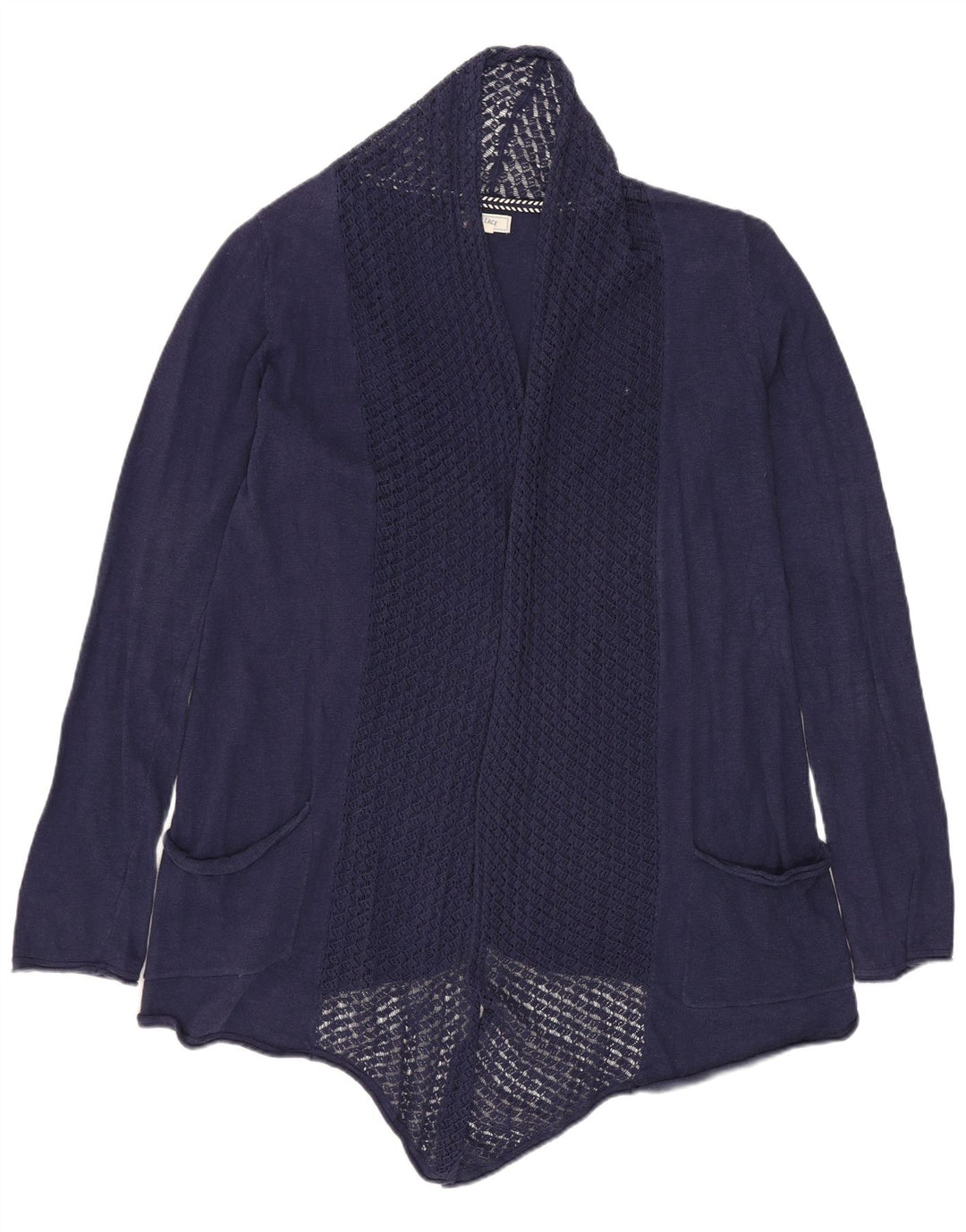 FAT FACE Pulover cardigan deschis pentru femei UK 10 mic Bumbac bleumarin