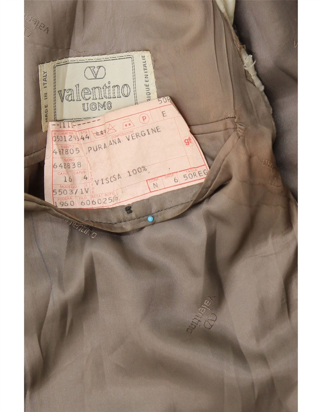 VALENTINO Jachetă pentru bărbați cu 2 nasturi IT 50 Lână virgină mare cu carouri albastre