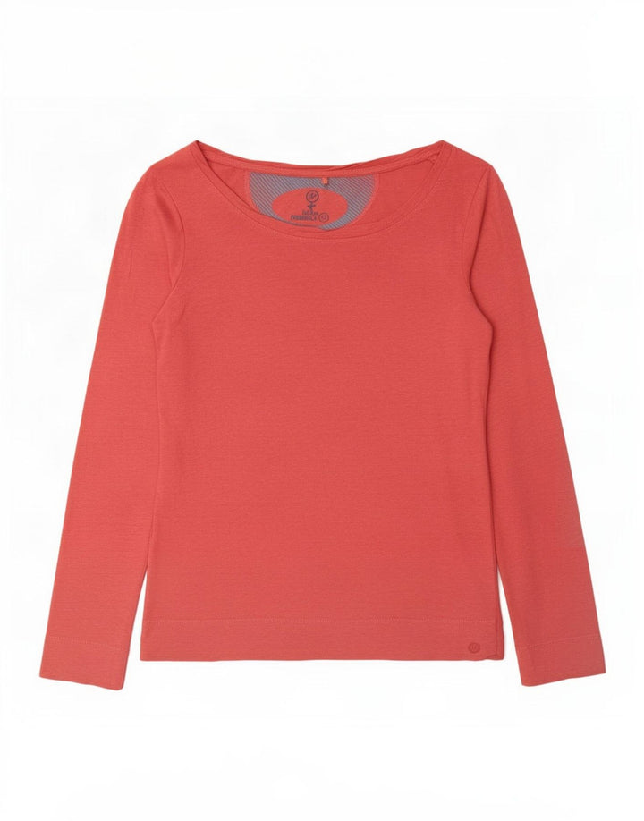 Fat Face pentru femei Top cu mânecă lungă UK 12 Medium Red Flecked Bumbac