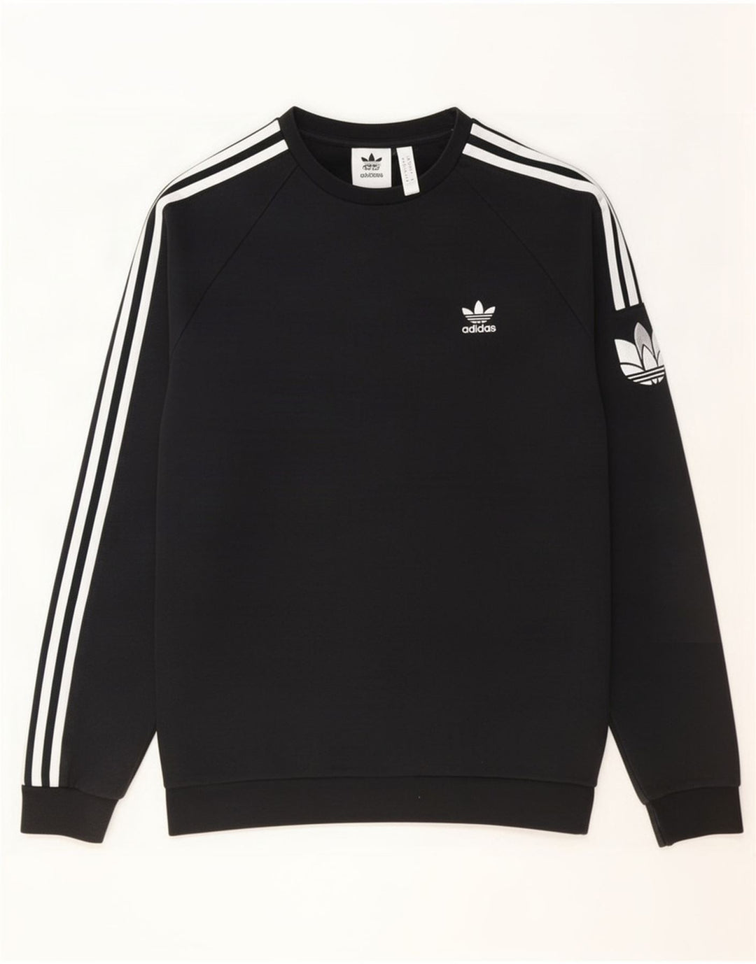 Hanorac grafic pentru bărbați Adidas Jumper mediu din bumbac negru