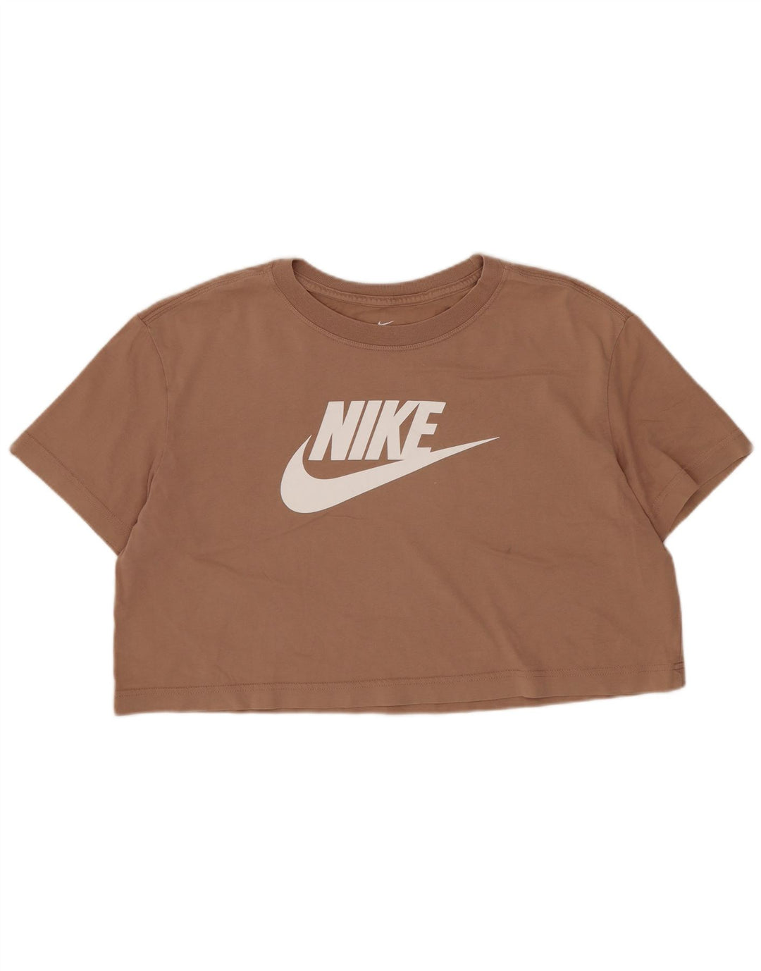 Tricou crop grafic Nike pentru femei Top UK 14 Medium Beige Bumbac