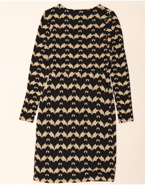 Rochie teacă cu mânecă lungă pentru femei Phase Eight UK 12 Medium Negru Geometric