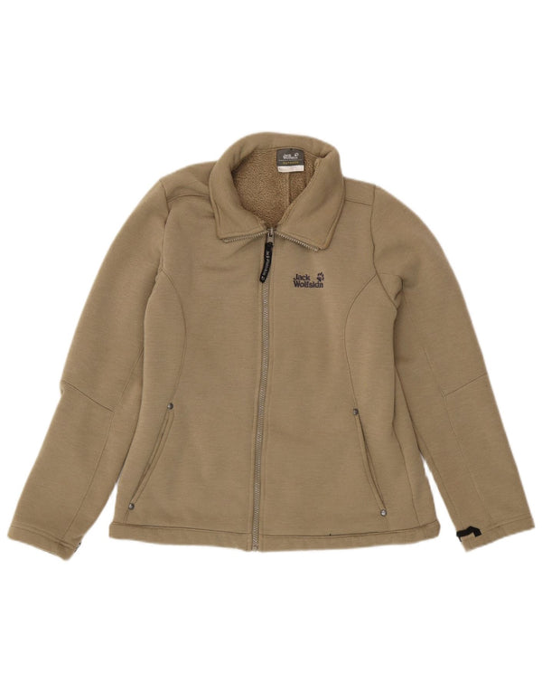 JACK WOLFSKIN Jachetă de trening Sherpa pentru femei UK 14 Medium Khaki