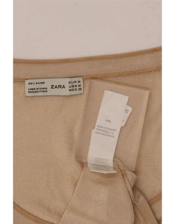 Vest Vest Top Femei Zara UK 12 Medium Bej Viscoză