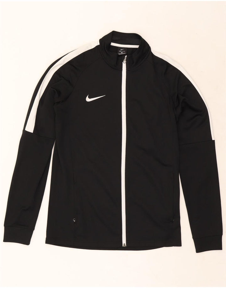 Jachetă de top pentru trening Nike Dri Fit pentru bărbați, negru mediu, poliester bloc de culoare