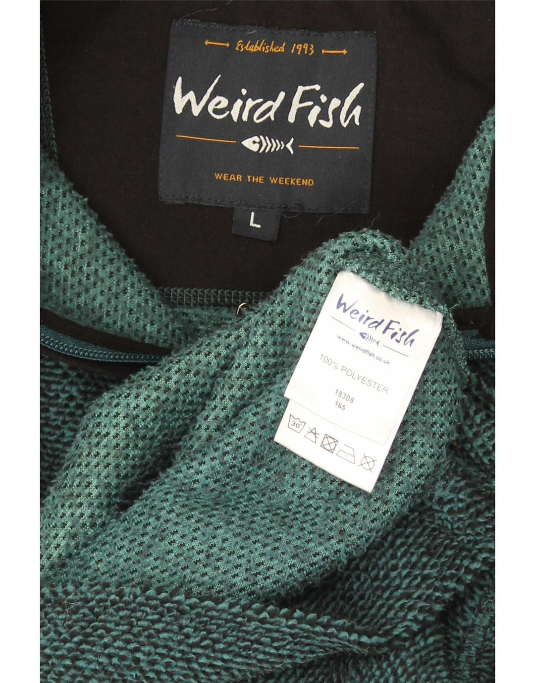 Jachetă polară pentru bărbați Weird Fish UK 40 Poliester verde mare