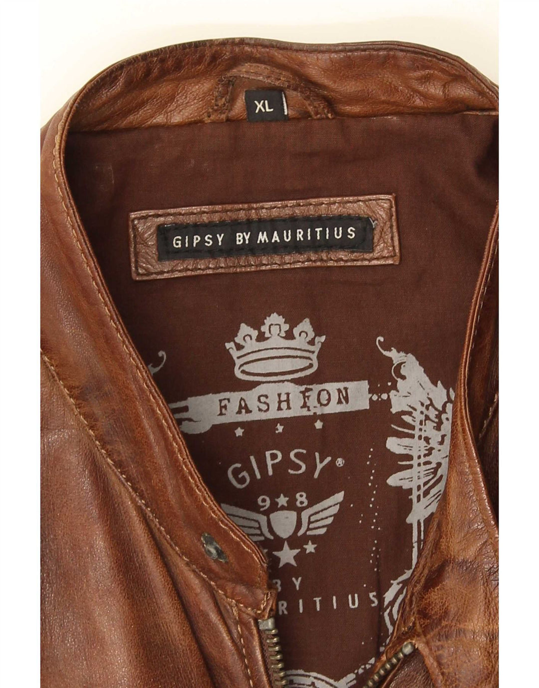 Geacă de piele pentru bărbați Gipsy UK 42 XL maro