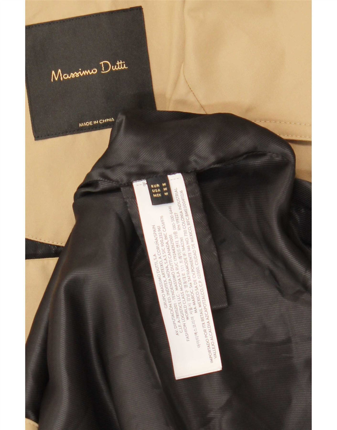 Trench supradimensionat pentru femei Massimo Dutti UK 14 Bumbac mediu bej