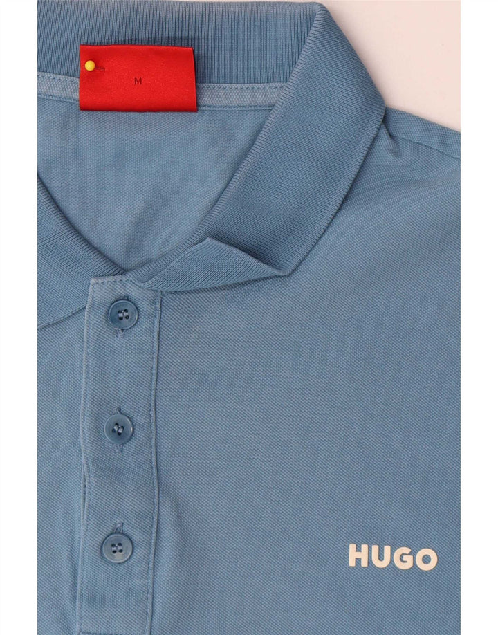 Tricou polo Hugo Boss pentru bărbați, bumbac albastru mediu