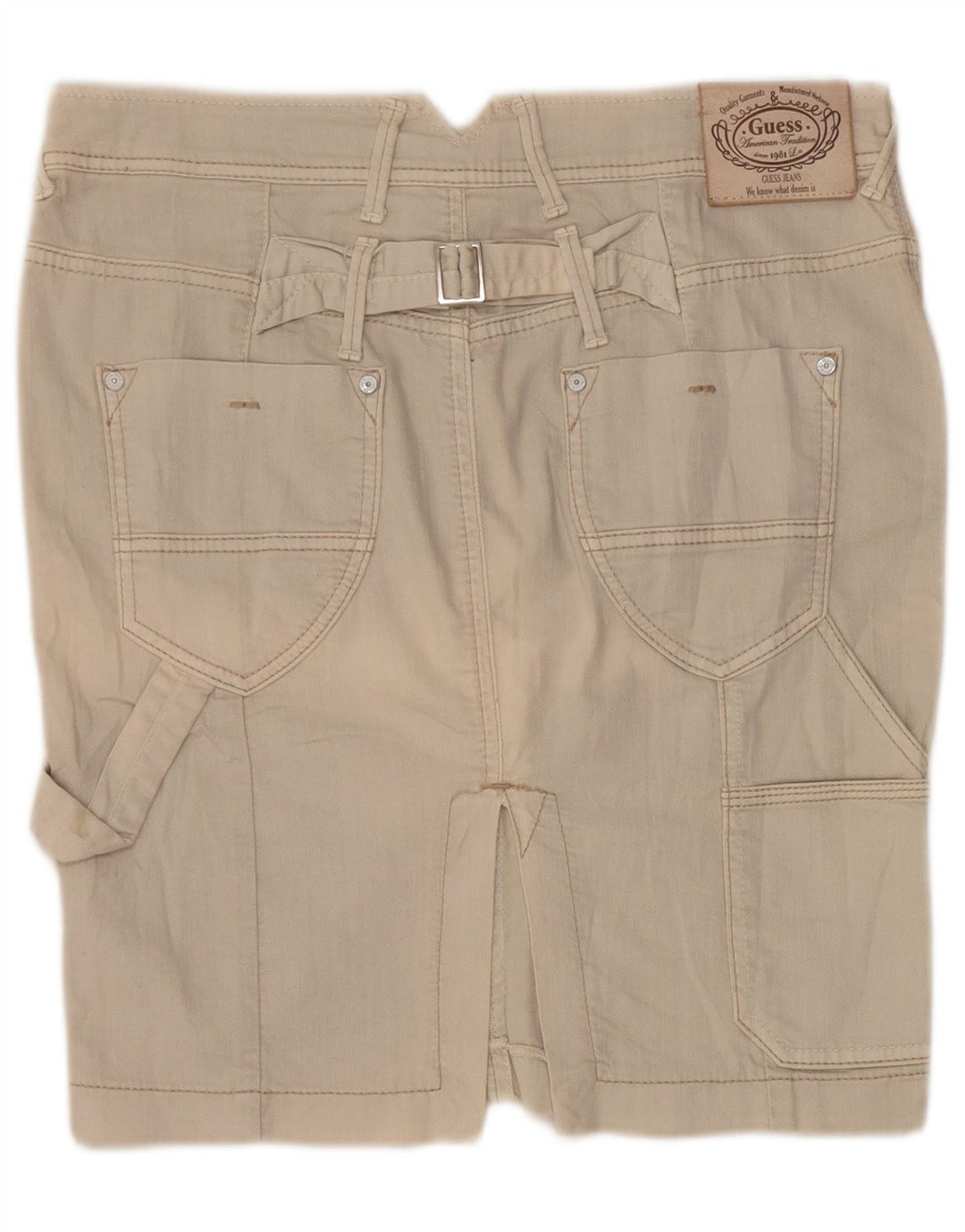 Guess Fusta Cargo Denim W28 Bumbac Medium Bej