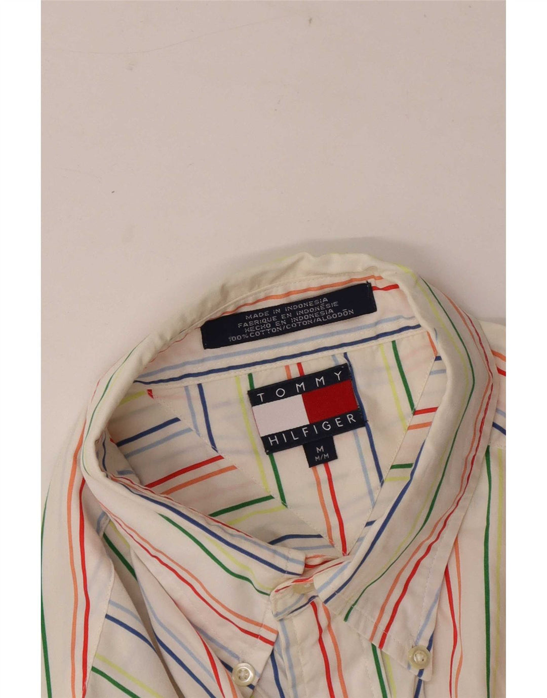 Cămașă cu mânecă scurtă pentru bărbați Tommy Hilfiger, cu tăiere obișnuită, cu dungi albe medii
