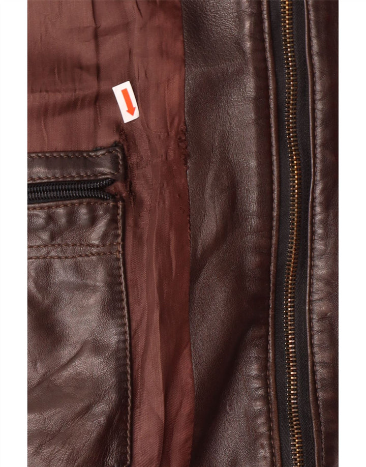 Jachetă de piele pentru bărbați VINTAGE UK 38 maro mediu