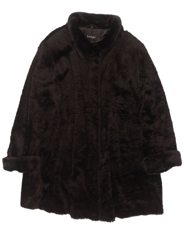 Pardesiu din blană artificială Junge pentru femei UK 22 3XL, negru, raion