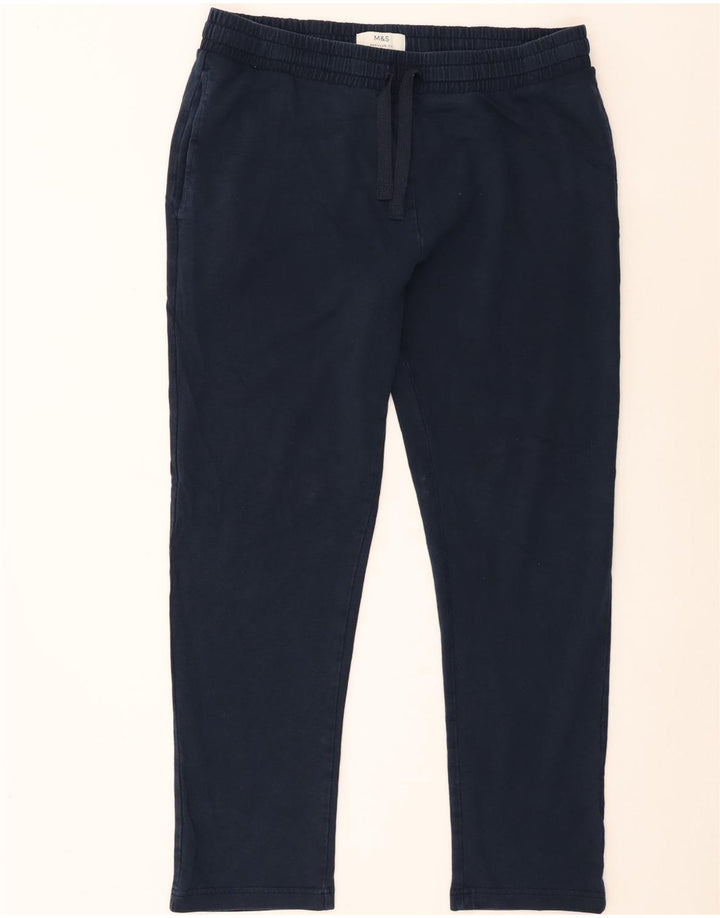 Pantaloni de trening pentru bărbați Marks & Spencer, cu croială obișnuită, mari, albastru, bumbac