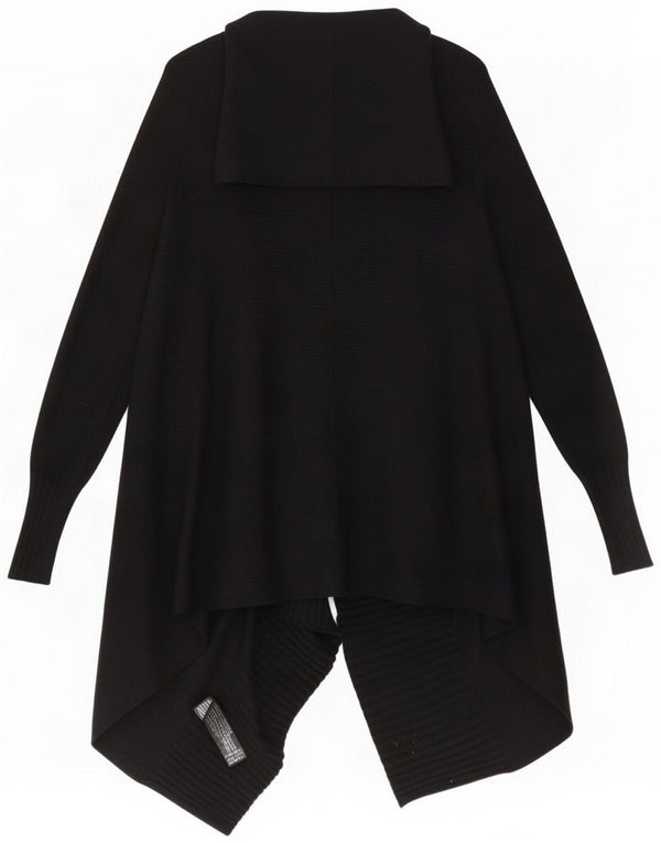 Zara Pulover cardigan deschis pentru femei UK 12 Medium Black Viscose