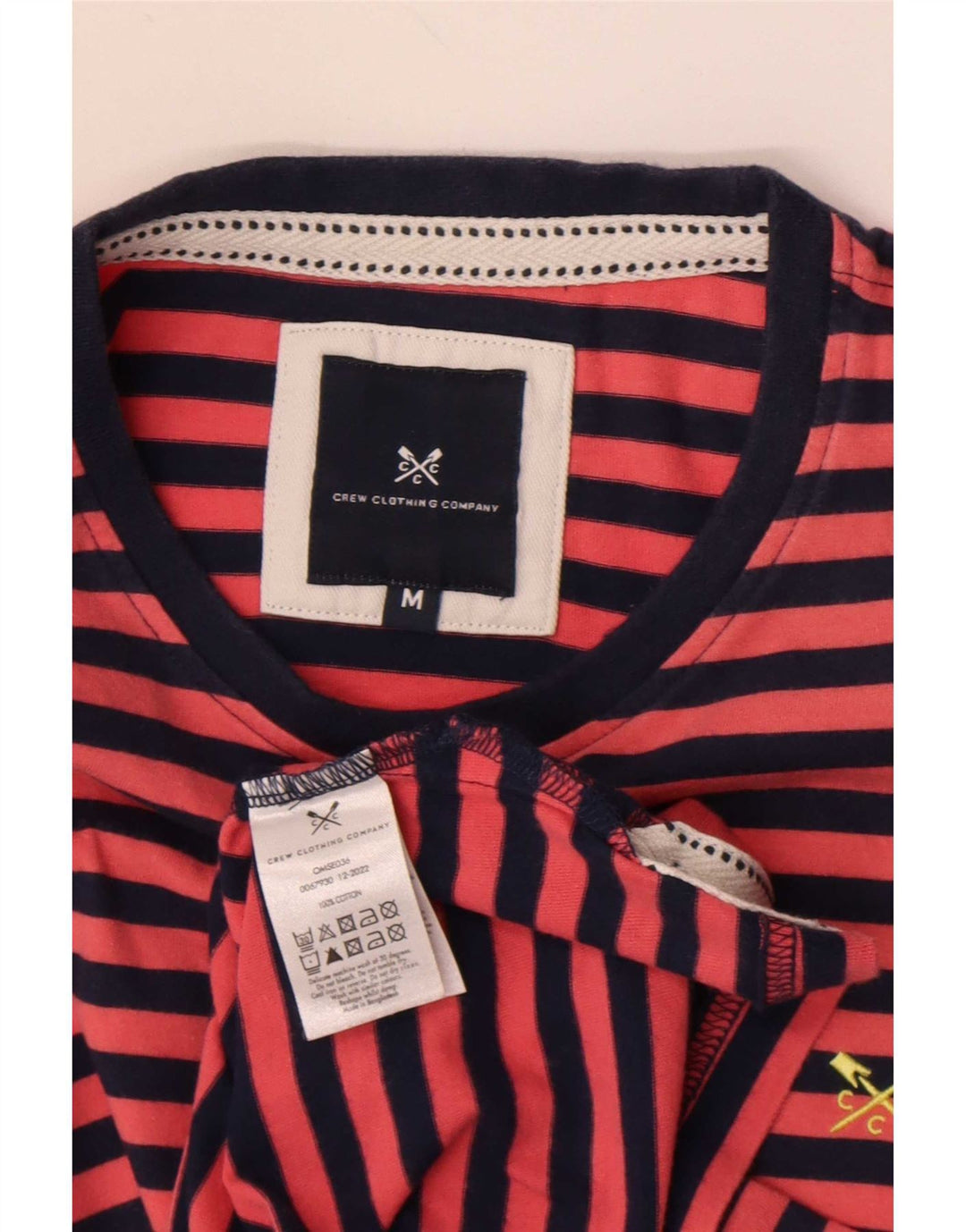 Crew Clothing Tricou pentru bărbați Top Bumbac cu dungi roșii medii