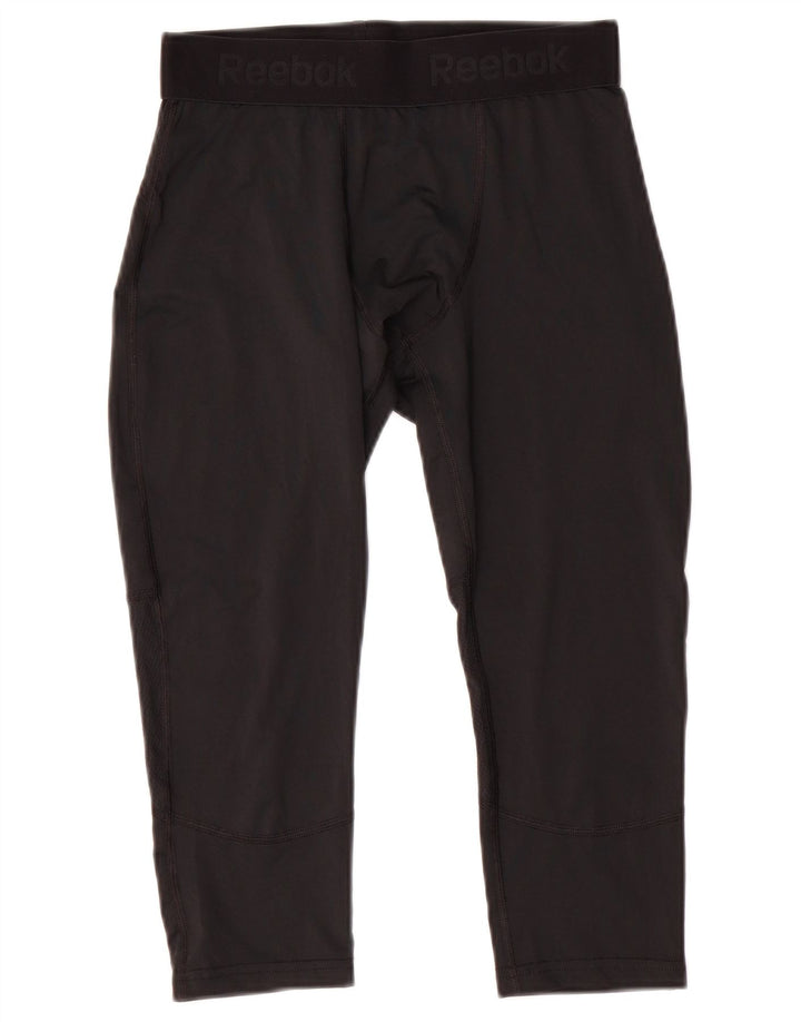 Legging Capri grafic REEBOK pentru bărbați, poliester mediu negru